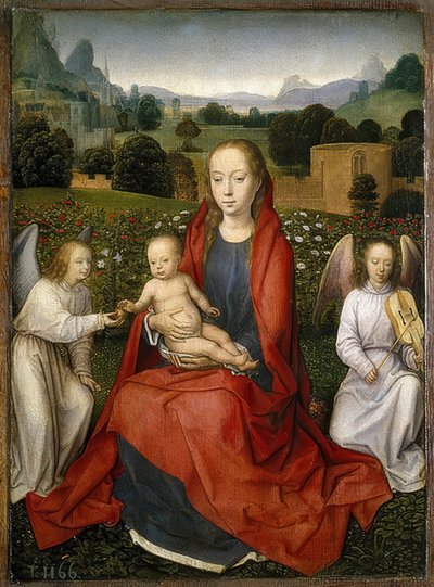 Madonna with Child and Two Angels by Hans Memling