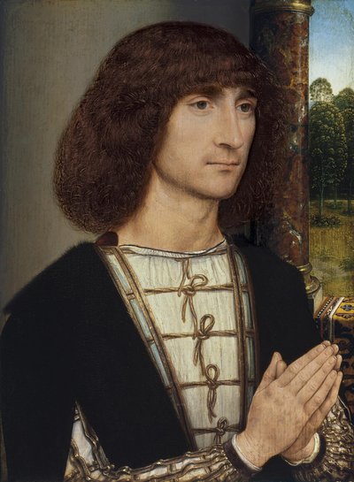Portrait of a young Man praying by Hans Memling