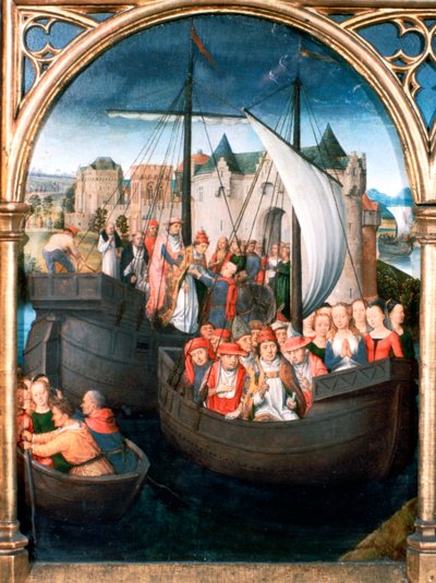 St Ursula Shrine, Departure from Basle by Hans Memling