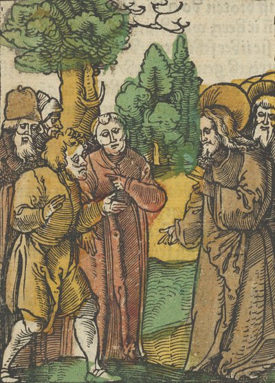 Christ and the Pharisees, from Das Plenarium, 1517 by Hans Schäufelein the Elder