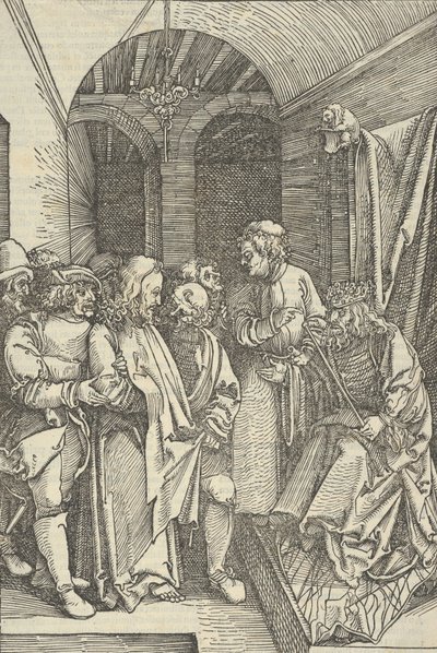 Christ before Herod in a Hall, from Speculum passionis domini nostri Ihesu Christi by Hans Schäufelein the Elder