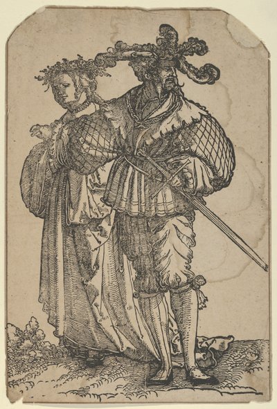 Dancing Couple I, from The Wedding Dancers restrike by Hans Schäufelein the Elder