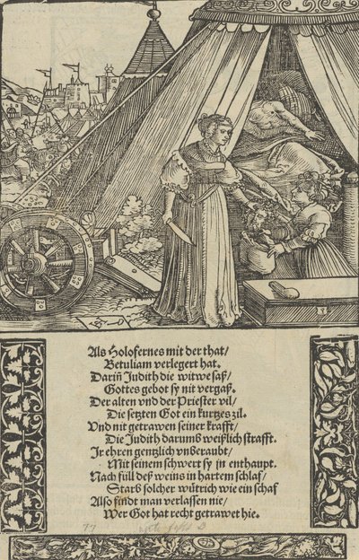 Judith with the Head of Holophernes, from Das Büchle Memorial by Hans Schäufelein the Elder