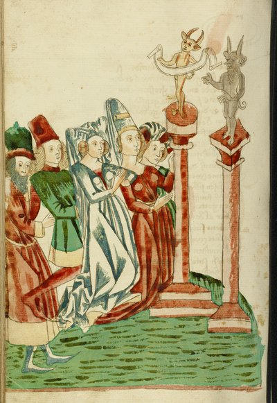 A Group of Men and Women Worship Two Idols, 1469 by Hans Schilling