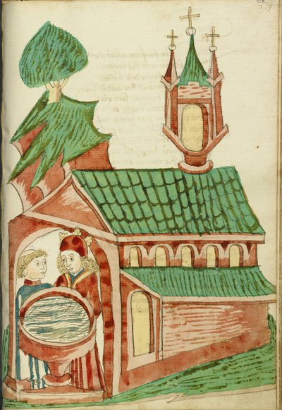 Josaphat and a Priest near a Church Baptismal Font by Hans Schilling
