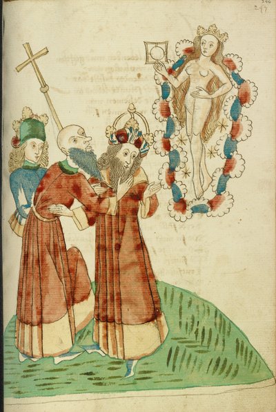 King Avenir, Josaphat, and a Pagan Scholar Behold the Personification of Venus by Hans Schilling
