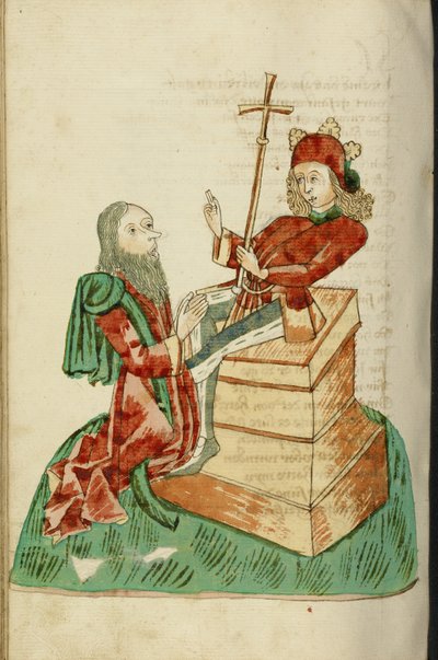 The Enthroned Josaphat in Conversation with the Kneeling Theodas by Hans Schilling