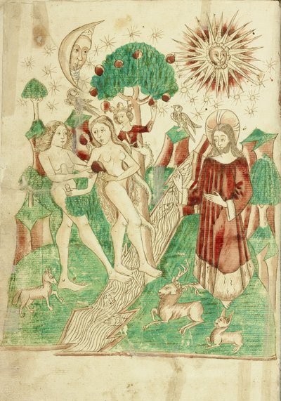 The Garden of Eden and Adam and Eve Eating the Forbidden Fruit by Hans Schilling