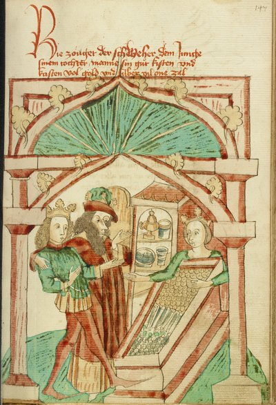 The King Showing His Son-in-Law a Chest of Silver and Gold by Hans Schilling