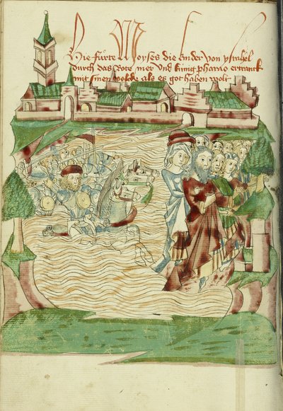 The crossing of the Red Sea Ms Ludwig XV 9 fol. 56v, 1469 by Hans Schilling
