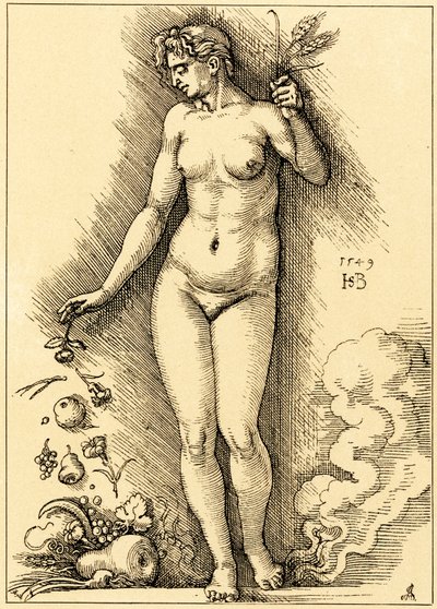 Ceres, Strewing Fruits by Hans Sebald Beham