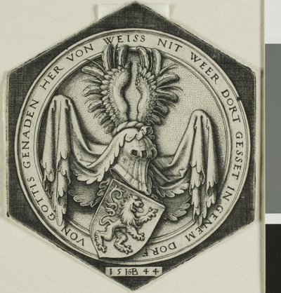 Coat of Arms with a Rampant Lion by Hans Sebald Beham