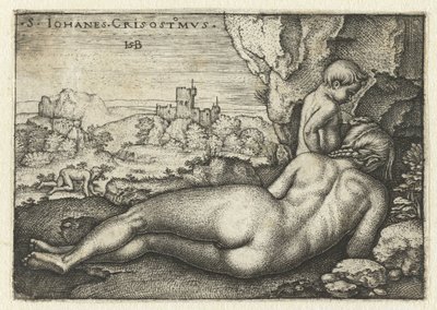 Saint John Chrysostom as a Hermit in the Desert by Hans Sebald Beham