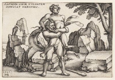 Hercules and Antaeus by Hans Sebald Beham