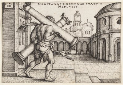 Hercules with the Pillars of Hercules by Hans Sebald Beham