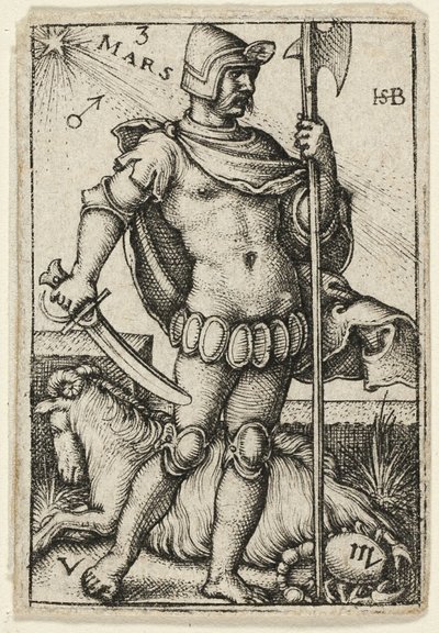 Mars, plate three from The Seven Planets with the Zodiacs by Hans Sebald Beham