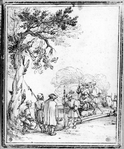 Peasants and Soldiers Trading by Hans Sebald Beham