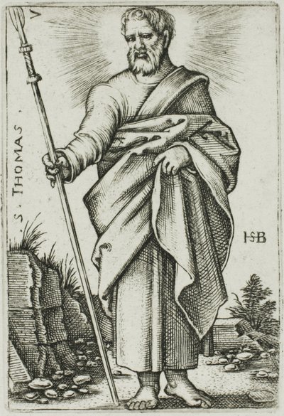 St. Thomas, Plate 7 from The Twelve Apostles by Hans Sebald Beham