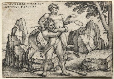 Hercules Crushing Antaeus by Hans Sebald Beham