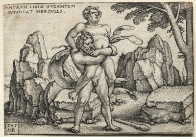 The Labors of Hercules: Hercules Crushing Antaeus by Hans Sebald Beham
