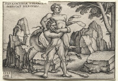 The Labors of Hercules: Hercules Crushing Antaeus by Hans Sebald Beham