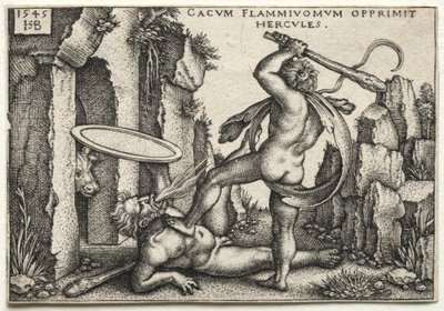 Hercules Killing the Giant Cacus by Hans Sebald Beham