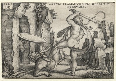 The Labors of Hercules: Hercules Killing the Giant Cacus by Hans Sebald Beham