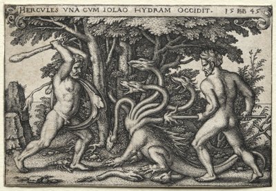 The Labors of Hercules: Hercules Killing the Lernean Hydra by Hans Sebald Beham