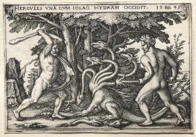 The Labors of Hercules: Hercules Killing the Lernean Hydra by Hans Sebald Beham