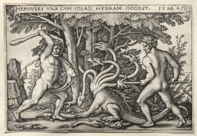 The Labors of Hercules: Hercules Killing the Lernean Hydra by Hans Sebald Beham