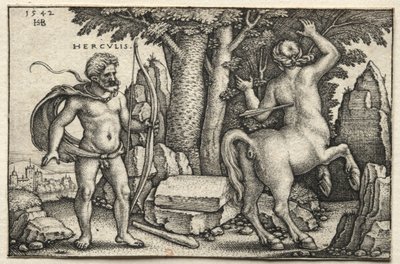 The Labors of Hercules: Hercules Shooting Nessus by Hans Sebald Beham