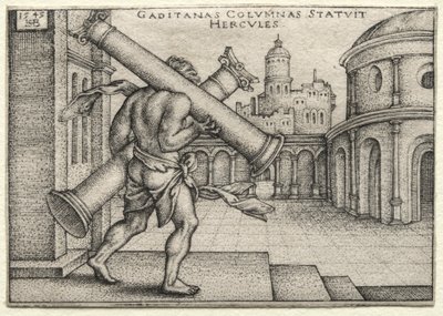The Labors of Hercules: Hercules and the Columns of Gades by Hans Sebald Beham