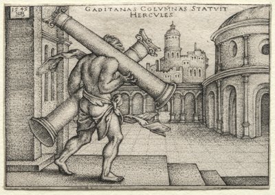 The Labors of Hercules: Hercules and the Columns of Gades by Hans Sebald Beham
