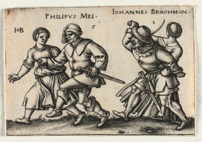 The Peasant Wedding or the Twelve Months: 5-Philipus Mei 6-Johannes Brachmon by Hans Sebald Beham