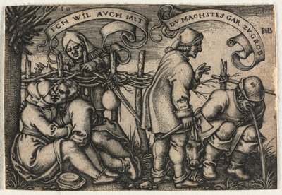 The Peasant Wedding or the Twelve Months: No. 10 by Hans Sebald Beham