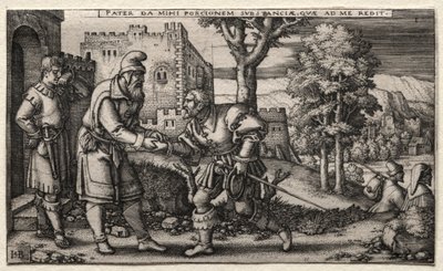 The Prodigal Son: Departure of the Prodigal Son by Hans Sebald Beham