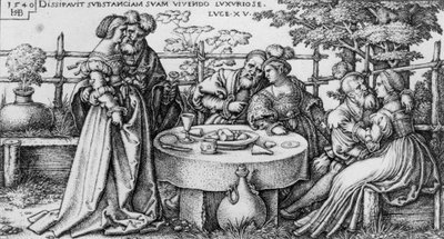 The Prodigal Son Wasting his Fortune from the series The History of the Prodigal Son by Hans Sebald Beham