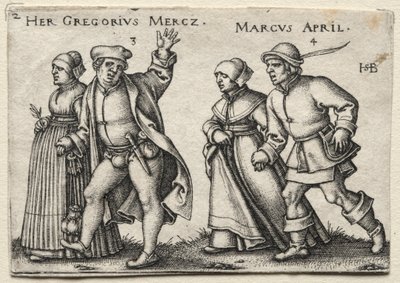 The Village Wedding: Her Gregorius Mercz / Marcus April by Hans Sebald Beham