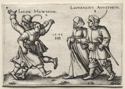 The Village Wedding: Jacob Hewmon / Lawrencius Augstmon by Hans Sebald Beham