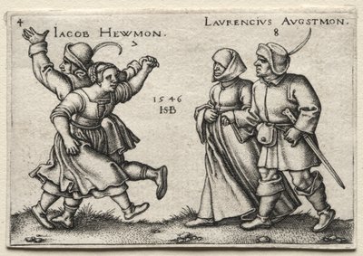 The Village Wedding: Jacob Hewmon Lawrencius Augstmon by Hans Sebald Beham