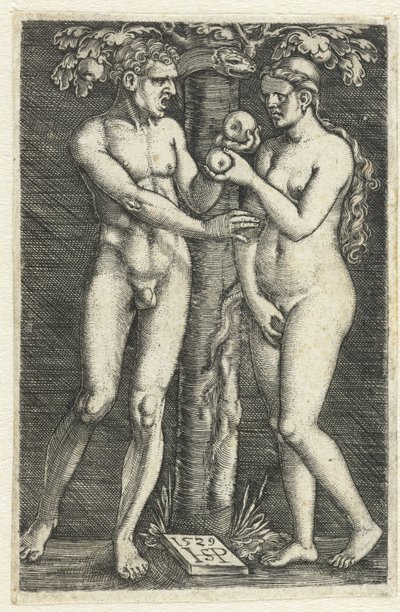 Temptation of Adam and Eve in Paradise by Hans Sebald Beham