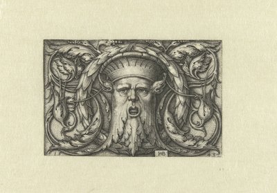 Flat Decoration. Mask with a Crown by Hans Sebald Beham