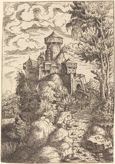 Landscape with a Fortress and Big Stairway, 1554 by Hans Sebald Lautensack