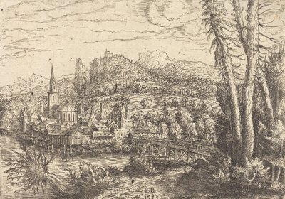 View of a City near a River, 1553 by Hans Sebald Lautensack