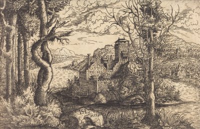 View on a River with a Castle on an Island by Hans Sebald Lautensack