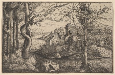 View on a River, with a Castle on an Island by Hans Sebald Lautensack