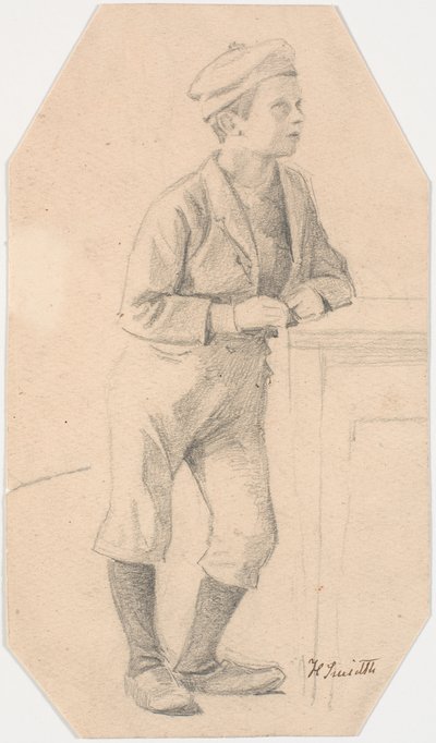 Boy Leaning Against a Table by Hans Smidth