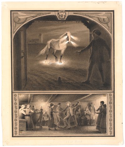Illustration to St. St. Blicher: "Mowns". The Helhesten and Mowns; f.n.: Dance in a Peasant