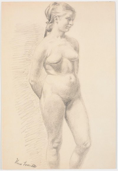 Standing female model by Hans Smidth