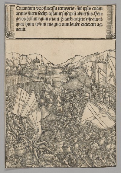 Battle of Hainaut, plate 3 from Historical Scenes from the Life of Emperor Maximilian I from the Triumphal Arch by Hans Springinklee